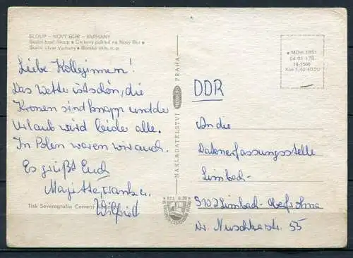 (2707) CSSR / Sloup (d: Bürgstein) / Nový Bor (d: Haida) / Vaharny/ Naturdenkmal Orgeln / Mehrbildkarte - gel.