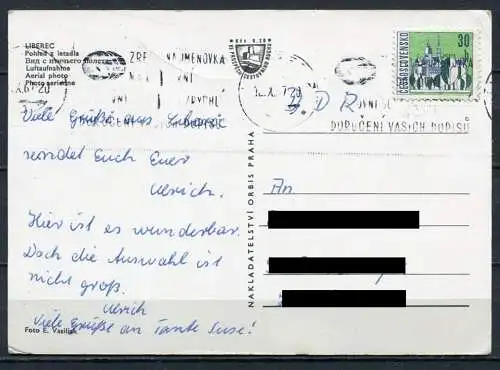 (2702) CSSR / Liberec / Luftaufnahme - gel. 1967 - Verlag Orbis Praha