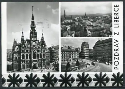 (2701) CSSR / Grüße aus Liberec ( deutsch: Reichenberg) / Mehrbildkarte s/w - gel. 1967 - Verlag Pressfoto Praha