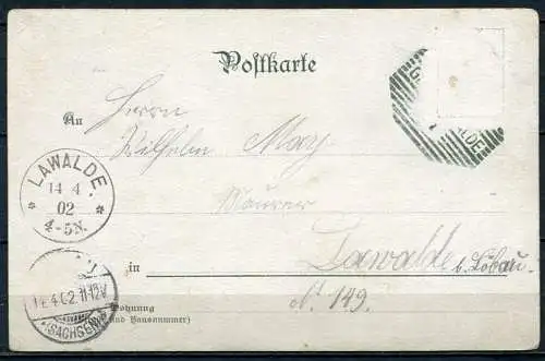 (2696) Lithograpie / Gruss aus "Neumann's Neue Welt Butter-Berg" Georgswalde (Jirikov) - gel. 1902