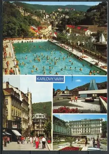 (2671) CSSR / Karlovy Vary (deutsch: Karlsbad) / Mehrbildkarte - gel. 1989 - Verlag Pressfoto, Praha