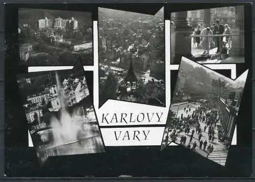 (2669) CSSR / Karlovy Vary (deutsch: Karlsbad) / Mehrbildkarte s/w - gel. 1967 - Verlag Orbis, Praha