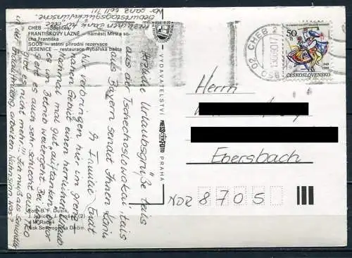 (2662) CSSR / Cheb (deutsch: Eger) / Mehrbildkarte - gel. 1989 - Verlag Pressfoto, Praha