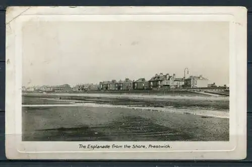 (2621) Prestwick / Strandpromenade vom Ufer aus / The Esplanade from the Shore - n. gel. - Real Photograph