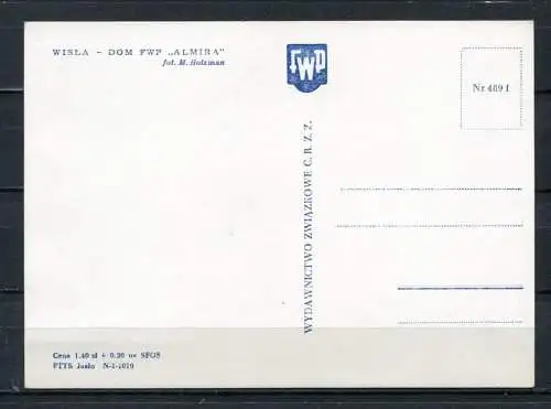 (2549) Wisla (deutsch: Weichsel) / Haus "Almira" - n. gel. - Nr. 489 f  -  PTTK Jaslo N-1-1019  - Verlag C.R.Z.Z.