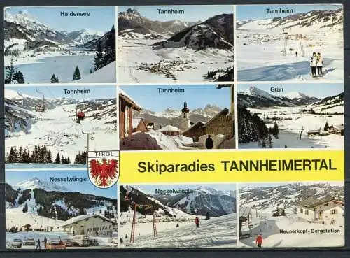 (2525) Skiparadies Tannheimertal / Mehrbildkarte - gel. - Nr. F 26217   80 Jahre Foto Risch, Lau, Bregenz, Österreich