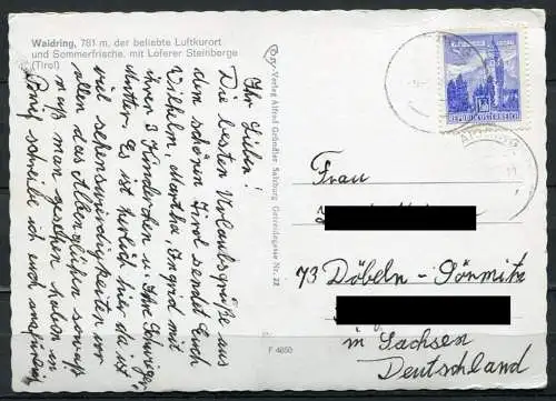 (2521) Waidring, 781 m, mit Lofener Steinberge - gel. - Nr. F 4650   Verl. Alfred Gründler, Salzburg