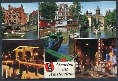 (2498) Grüße aus Amsterdam / Mehrbildkarte m. Wappen - gel. 1986 - Verl. Euro Color Cards/Sleeuwijk
