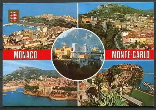 (2496) Monte Carlo / Mehrbildkarte m. Wappen - gel. 1983 - N.° 312A     Editions Molipor, 8, Rue de Lorete-Monaco