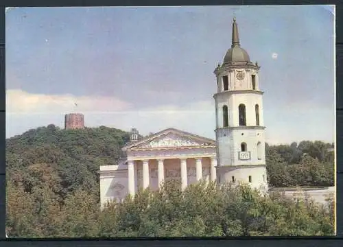 (2486) Wilna/Vilnius / Kathedrale Sankt Nikolaus, im Hintergrund der Gediminas-Turm - n. gel. - "Planeta" M. 1980