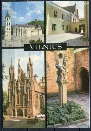 (248) Wilna /Vilnius / Mehrbildkarte u. a. St. Anna Kirche / Kathedrale Sankt Stanislaus- n. gel. - Verl. "Mintis", 1981