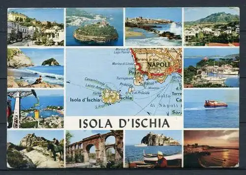 (2472) Insel Ischia / Mehrbildkarte - gel. - 15 84  GM Milano Dep.
