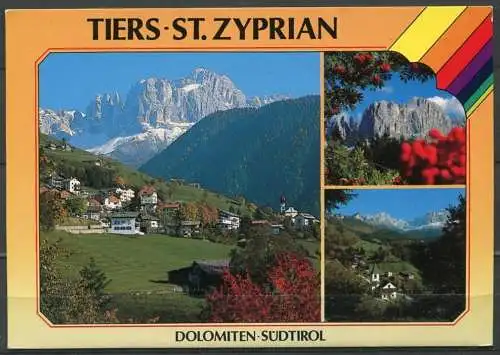 (2465) Tiers - St. Zyprian / Mehrbildkarte - gel. 1993 - 528/66   Foto Fränzl, Kaltern