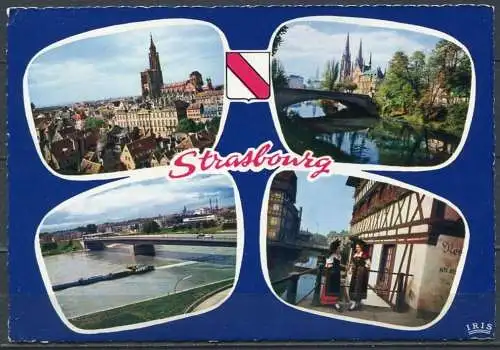 (2448) Strasbourg / Mehrbildkarte / Wappen / Trachten - gel. 1970 - Mexichrome - Editions "La Cigogne2