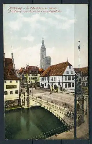 (2446) Strassburg / Rabenbrücke m. Münster / Pont du corbeau avec Cathédrale - gel. - Felix Luib, Strassburg