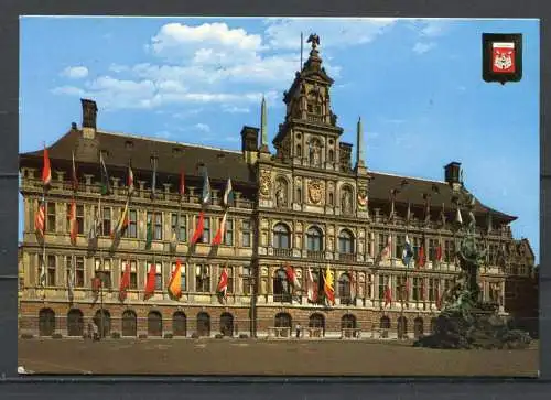 (2416) Antwerpen/ Grote Markt / Stadthuis/Rathaus / Fahnen / Stadtwappen - gel. 1980 - 123/4  J. V. d. B.