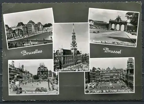 (2411) Brüssel / Mehrbildkarte s/w - gel. - No. 122.  JC  Photo veritable 556