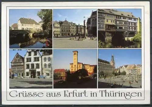 (**2384) Erfurt / Mehrbildkarte - gel. - Städtebild d. Nr. 5008  Erfurter Fachverlag  / Großformat