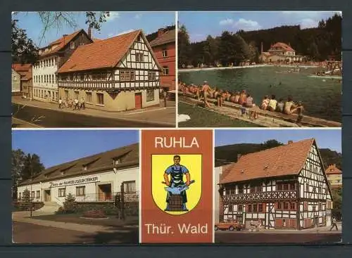 (2338) Ruhla / Mehrbildkarte m. Wappen - n. gel. - DDR - S1/85   09 09 1452   Auslese-Bild-Verlag