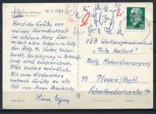 (2314) Kurort Sülzhayn / Sanatorium Hohenstein - gel. - DDR - Bild und Heimat