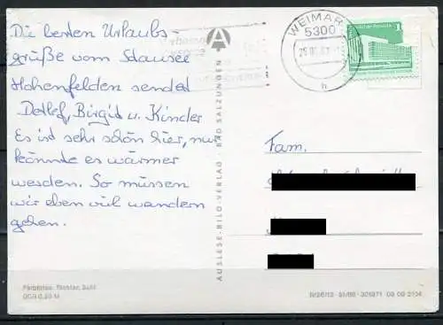 (2305) Stausee Hohenfelden / Mehrbildkarte - gel. 1987 - DDR - S1/86   09 09 2104  Auslese-Bild-Verlag