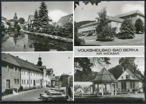 (2304) Volksheilbad Bad Berka / Mehrbildkarte s/w - gel. - DDR - Bild und Heimat