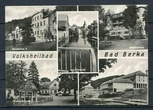 (2303) Volksheilbad Bad Berka / Mehrbildkarte s/w - gel.  - DDR - Echt Foto 152   Heinrich Löffler, Verl., Bad Berka