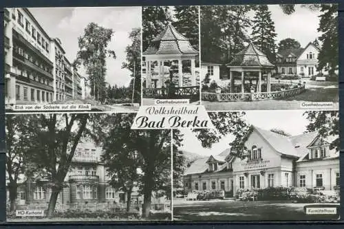 (2302) Volksheilbad Bad Berka / Mehrbildkarte s/w - gel. - DDR - Bild und Heimat