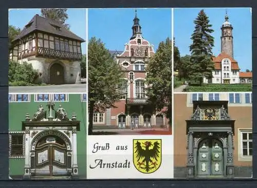 (2289) Gruß aus Arnstadt / Mehrbildkarte m. Wappen - gel. - DDR - S1/86   09 09 1107   Auslese-Bild-Verlag