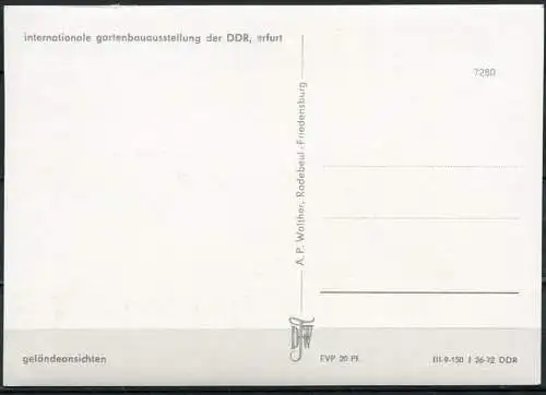 (2284) iga Erfurt / Geländeansichten - n. gel. - DDR - 7280   J 26-72   A. P. Walther, Radebeul - Friedensburg