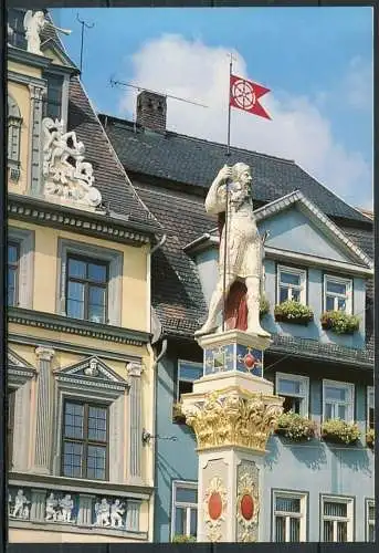 (2268) Erfurt / Statue des hl. Martin als röm. Krieger auf dem Fischmarkt - beschrieben