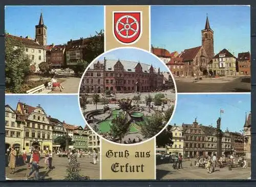 (2254) Gruß aus Erfurt / Mehrbildkarte m. Wappen - n. gel. - DDR - S1/85   09 09 2343  Auslese-Bild-Verlag