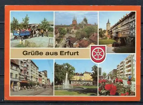 (2253) Grüße aus Erfurt / Mehrbildkarte m. Wappen  - gel. - DDR - Bild und Heimat