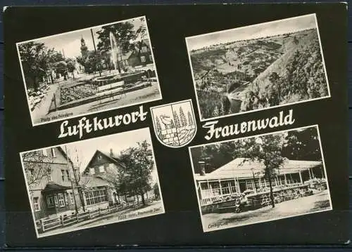 (2220) Luftkurort Frauenwald / Mehrbildkarte s/w m. Wappen - gel. - DDR