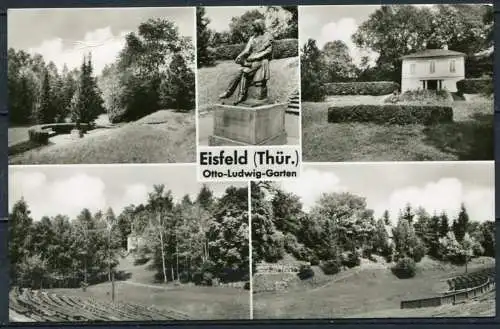 (2137) Eisfeld (Thür.) / Otto-Ludwig-Garten / Mehrbildkarte s/w - gel.  - DDR - Bild und Heimat