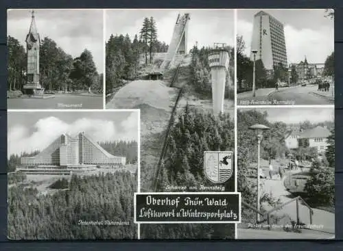 (2123) Oberhof - Thür. Wald / Mehrbildkarte s/w u. a. Sprungschanze - n. gel. - DDR