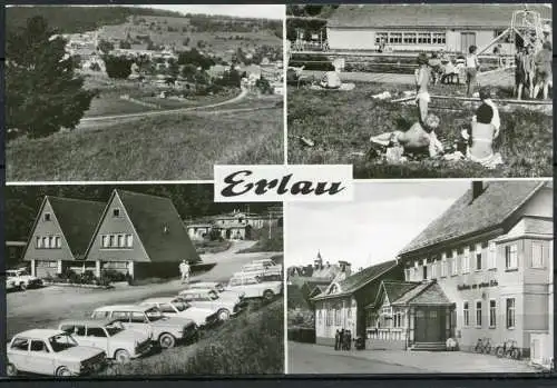 (2109) Erlau / Mehrbildkarte s/w u.a. Campingplatz m. Pkw - gel. - DDR