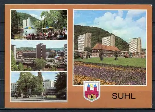 (2097) Suhl / Mehrbildkarte m. Wappen - n. gel. - DDR - Bild und Heimat