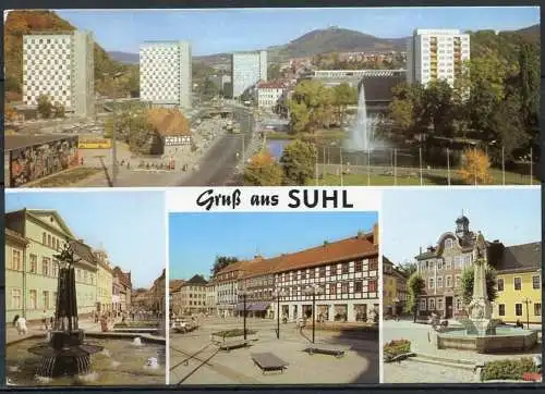 (2086) Gruß aus Suhl / Mehrbildkarte - n. gel. - DDR - S1/84   09 11 1829  Auslese-Bild-Verlag