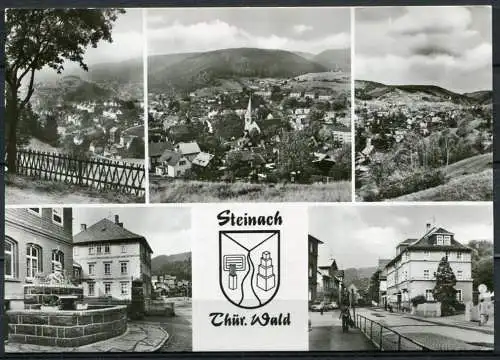 (2081) Steinach/ Thür. Wald / Mehrbildkarte s/w m. Wappen - gel. - DDR - S 1/76   09 11 07 259   Auslese-Bild-Verlag