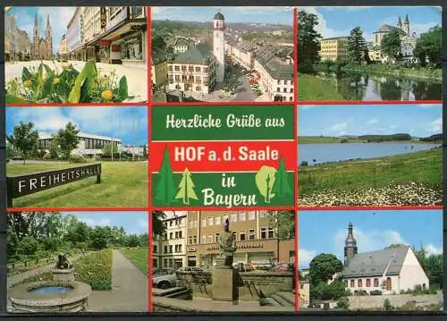 (2066) Hof a. d. Saale / Mehrbildkarte - gel. 1990 - fa Bestellnr. Hof 310    Schöning Verlag