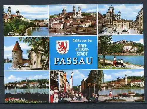 (2059) Passau / Mehrbildkarte m. Wappen - gel. 1991 - BUCARI Verl. Richard Bauer, Passau