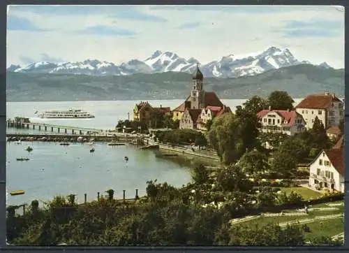 (2047) Wasserburg im Bodensee mit Säntisgruppe - n. gel. - 154 L 132 nach Agfacolor-Aufnahme  JPC