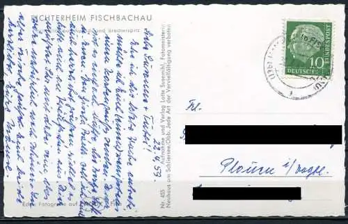 (2035) Richterheim Fischbachau mit Blick auf Aurach und Brecherspitz - Echt Foto - gel. 1959 - Nr. 455