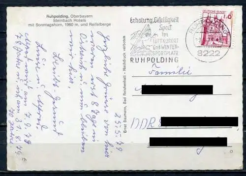(2022) Ruhpolding / Steinbach Hotels mit Sonntagshorn, 1960 m, und Reifelberge - gel. 1979
