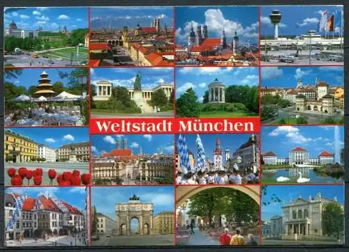 (2008) Weltstadt München / Mehrbildkarte - gel. - 001.80000.7915  Schöning Verlag