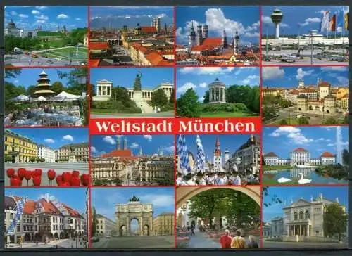 (2007) Weltstadt München / Mehrbildkarte - gel. - Mch 7915  Schöning Verlag