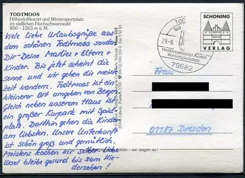 (2001) Grüße aus Todtmoos / Mehrbildkarte m. Wappen - gel. - Tomo 512   Schöning Verlag