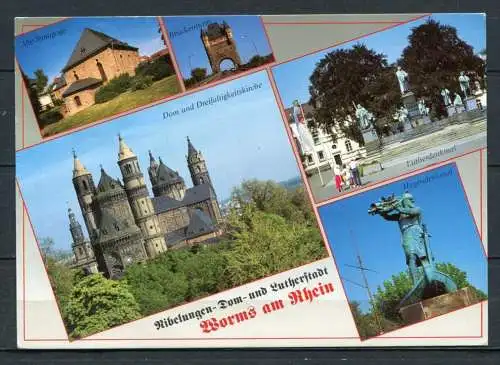 (1973) Worms am Rhein / Mehrbildkarte - gel. - 0 68  Krapohl Karte   Krapohl-Verlag, Grevenbroich