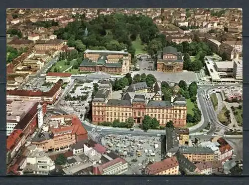(1968) Darmstadt / Marktplatz und Schloß / Luftbild? - gel. 1974
